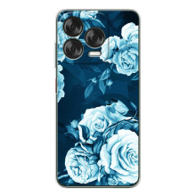 Чехлы (ART) Цветы на ZTE Nubia V70 Design (VPrint) (Голубые Бутоны)