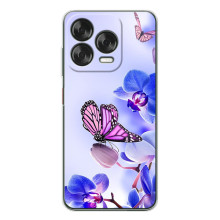 Чехлы с Цветами для ZTE Nubia V70 Design (VPrint) (Бабочка на цветочке)