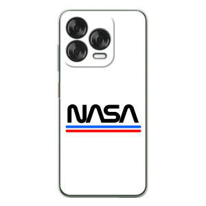 Силиконовый бампер с принтом "Наса" на ZTE Nubia V70 Design – NASA на белом фоне