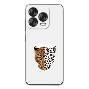 Чехол с леопардовым принтом на ZTE Nubia V70 Design – Леопард на белом