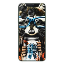 Чехол с принтом для Нубия В70 Дезигн - (Прикольные) (AlphaPrint) (Енот с банкой)