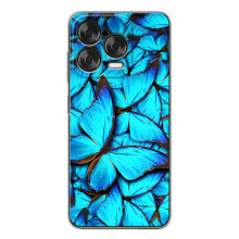 Чехол с принтом для Нубия В70 Дезигн - (Прикольные) (AlphaPrint) (Синие бабочки)
