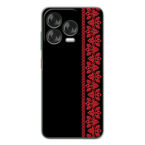 Силиконовый Чехол на ZTE Nubia V70 Design с картинкой Вышиванки – Вышиванка на черном