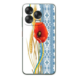 Силиконовый Чехол на ZTE Nubia V70 Design с картинкой Вышиванки – Вышиванка с цветком