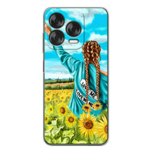 Чехол Стильные девушки на ZTE Nubia V70 Design (Девушка на поле)