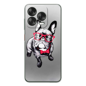 Чехол (ТПУ) Милые собачки для ZTE Nubia V70 Design (Бульдог в очках)