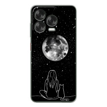 Чехол с рисунком кот на ZTE Nubia V70 Design (Девушка с котом)