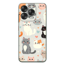 Чехол с рисунком кот на ZTE Nubia V70 Design (Коллаж котов)