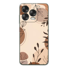 Чехол с цветочным принтом на Нубия В70 Дезигн (Коричневые цветы)