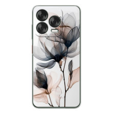 Чехол с цветочным принтом на Нубия В70 Дезигн (Цветы на белом)