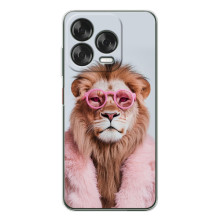 Чехол с принтом стильные животные для Нубия В70 Дезигн (Лев в очках)