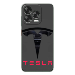 Силиконовый бампер с картинкой машины на ZTE Nubia V70 Design (Logo TESLA)