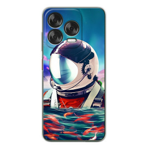 Силіконовый Чохол з принтом "Космонавти" на ZTE Nubia V70 Design – Космонавт у воді
