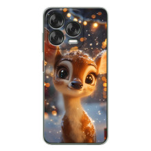 Яркий чехол для ZTE Nubia V70 Design с Зимними Оленятами – Оленёнок среди гирлянд