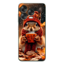 Друкований чохол 'Звірята з кавою' для ZTE Nubia V70 Design – Білка з кавою