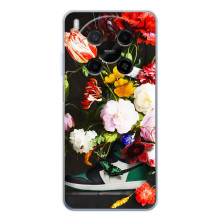 Брендновые Чехлы для ZTE Nubia V70 Max - (PREMIUMPrint) (Nike цветы)