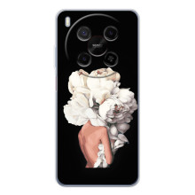 Чехлы (ART) Цветы на ZTE Nubia V70 Max (VPrint) (Белые цветы)