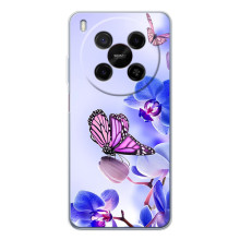 Чехлы с Цветами для ZTE Nubia V70 Max (VPrint) (Бабочка на цветочке)
