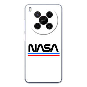 Силиконовый бампер с принтом "Наса" на ZTE Nubia V70 Max – NASA на белом фоне