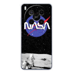 Силиконовый бампер с принтом "Наса" на ZTE Nubia V70 Max – Nasa на луне
