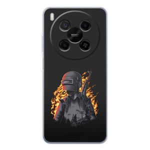 Силиконовый чехол с картинкой "Герой Pubg" на ZTE Nubia V70 Max – В огне