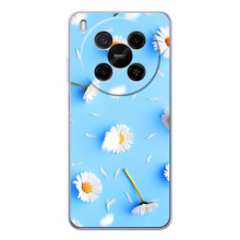 Чехол с Цветами для ZTE Nubia V70 Max (ромашки на голубом)