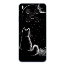 Чехол с принтом для ZTE Nubia V70 Max (AlphaPrint) Модные коты – Котик и луна