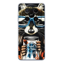 Чехол с принтом для ЗТЭ Нюбия В70 Макс - (Прикольные) (AlphaPrint) (Енот с банкой)