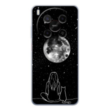 Чехол с рисунком кот на ZTE Nubia V70 Max (Девушка с котом)