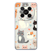 Чехол с рисунком кот на ZTE Nubia V70 Max (Коллаж котов)