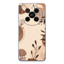 Чехол с цветочным принтом на ЗТЭ Нюбия В70 Макс (Коричневые цветы)