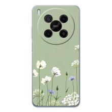 Чехол с цветочным принтом на ЗТЭ Нюбия В70 Макс (Цветы на зеленом)