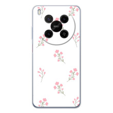 Чехол с цветочным принтом на ЗТЭ Нюбия В70 Макс (Розовые цветы)