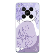 Силиконовый чехол с принтом в цветах на ZTE Nubia V70 Max (Фиолетовый дизайн)