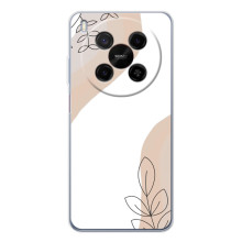 Силиконовый чехол с принтом в цветах на ZTE Nubia V70 Max (Нюдовый дизайн)
