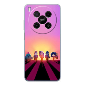 Силиконовый Чехол на ZTE Nubia V70 Max с картинкой Brawl Stars – Персонажи в закате