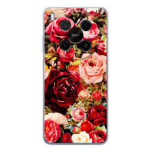 Силіконовий бампер з принтом (квіточки) на ЗТЕ Нюбія V70 Макс