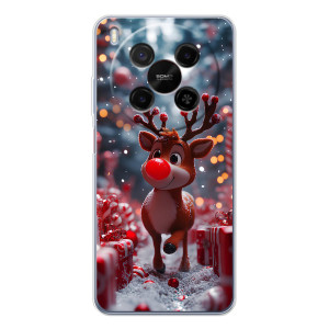 Яркий чехол для ZTE Nubia V70 Max с Зимними Оленятами