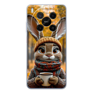 Печатный чехол «Зверята с кофе» для ZTE Nubia V70 Max – Зайчик с кофе