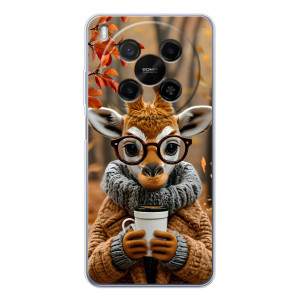Печатный чехол «Зверята с кофе» для ZTE Nubia V70 Max – Жираф с кофе