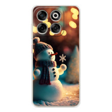 Чехлы на Новый Год ZTE Nubia V70 – Снеговик праздничный