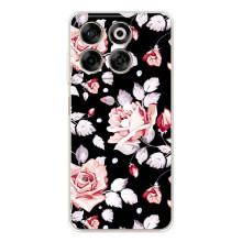 Чохли з квітами для ZTE Nubia V70 (VPrint) (Квіти на чорному)