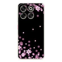Чехол для Нубия В70 - с принтом (Дизайнерские) (AlphaPrint) (Цветочки маленькие)