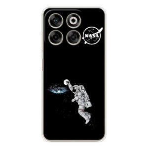 Силиконовый бампер с принтом "Наса" на ZTE Nubia V70 – Космонавт баскетболист