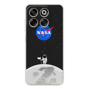 Силиконовый бампер с принтом "Наса" на ZTE Nubia V70 – Космонавт NASA
