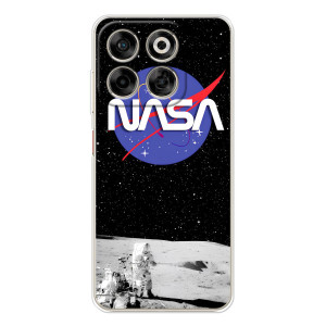Силиконовый бампер с принтом "Наса" на ZTE Nubia V70 – Nasa на луне