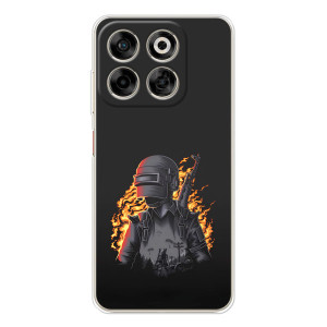 Силиконовый чехол с картинкой "Герой Pubg" на ZTE Nubia V70 – В огне