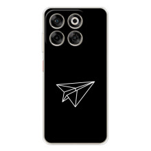 Чехол с картинками на черном фоне для ZTE Nubia V70 – Самолетик