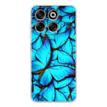 Чехол с принтом для Нубия В70 - (Прикольные) (AlphaPrint) (Синие бабочки)
