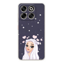 Чехол Стильные девушки на ZTE Nubia V70 (Девушка и сердечки)
